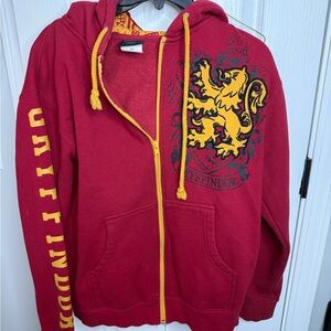 Harry Potter Gryffindor Red Zip-Up Sweater Hoodie Men’s XS
